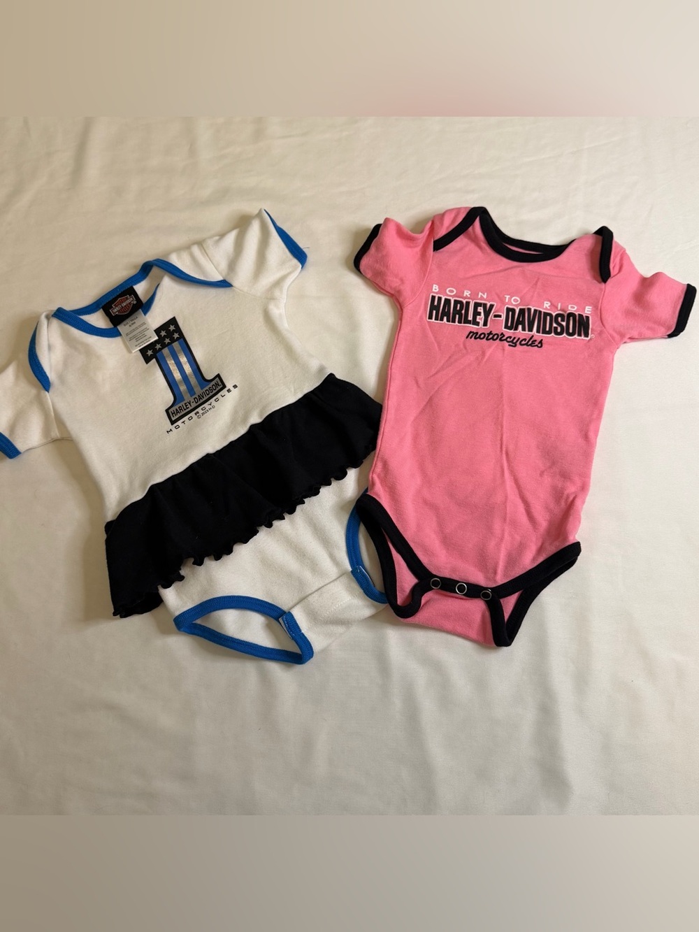Harley-Davidson Baby Girl Onesie Bundle Size 6-12 Months